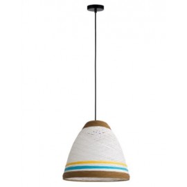 Lexi Lighting-Jane Paper Pendant Light - Yellow/White / Brown/White